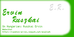 ervin ruszkai business card